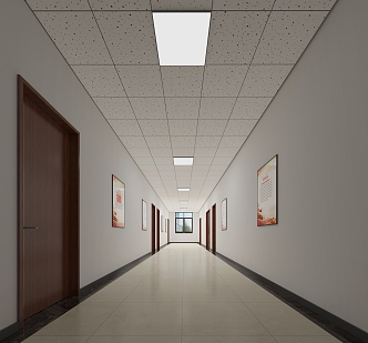 Modern Aisle Government Unit Corridor 3d model