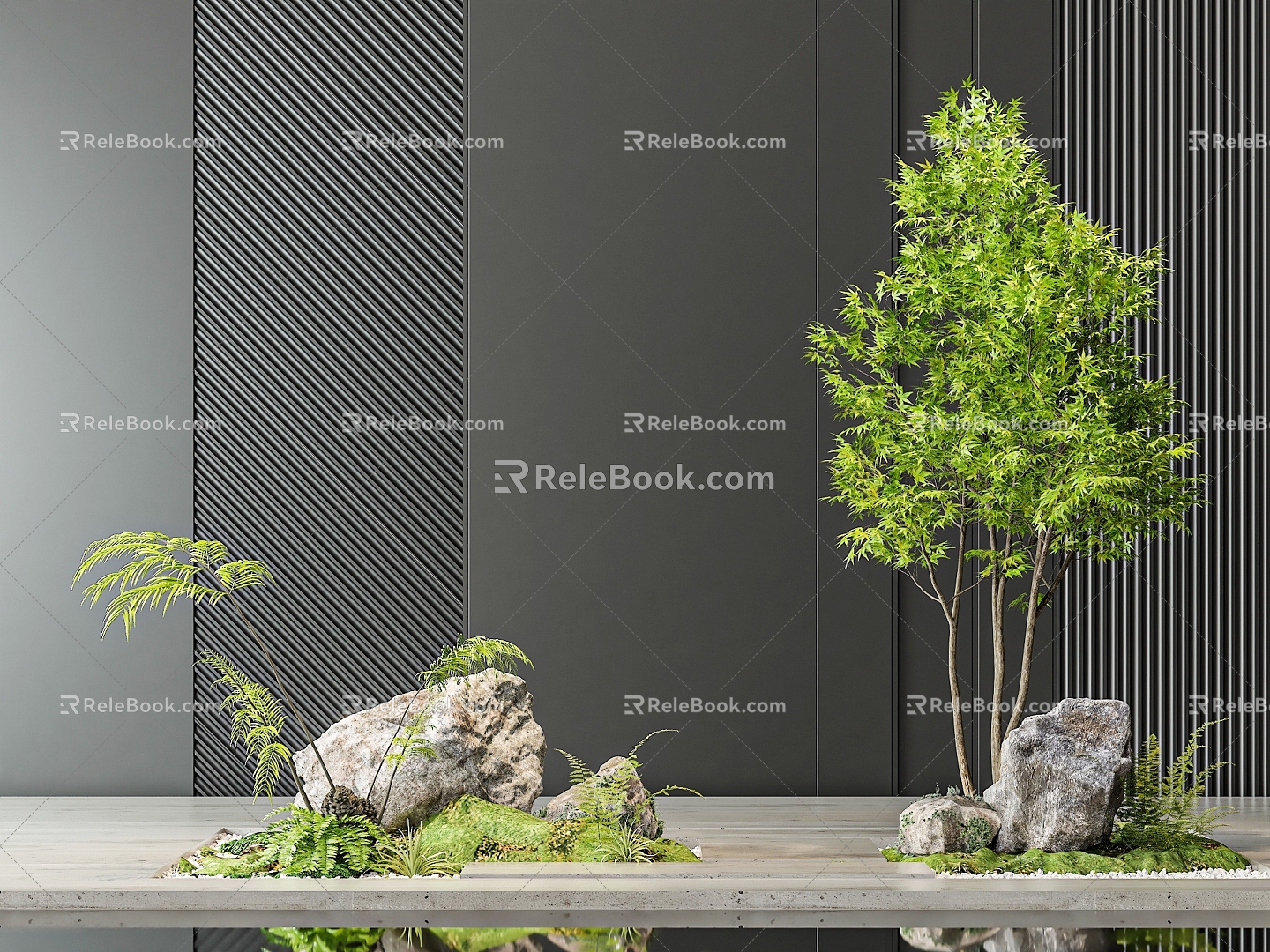 Modern Plant Scene 3d model