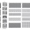 Architectural Metal Components With Various Perforated Patterns And Decorative Mesh Designs 3d model