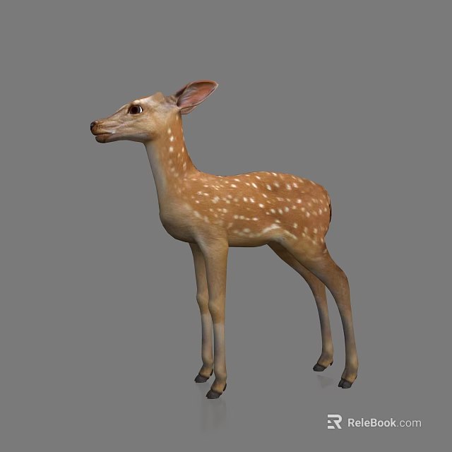 Brown Reptile With White Spots Standing On Gray Background Displaying Natural Scales 3d model 