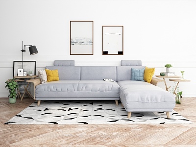 Nordic Corner Sofa Combination model