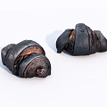 Shiny Black Chocolate Croissants With Layered Flaky Texture And Rich Look
