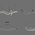 Modern Chandeliers with Curved Sleek Lines and White Illuminated Accents for Contemporary Interior Spaces