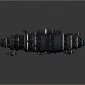 Advanced Space Exploration Craft With Circular Rings And Protruding Mechanical Parts
