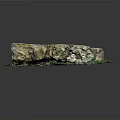Natural Rock Scene Component With Textured Surface Green Vegetation And Mossy Base