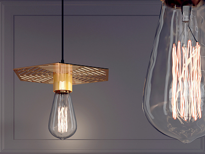 Industrial LOFT chandelier light bulb chandelier 3d model