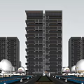 Modern High Rise Residential Buildings With Balconies And Surrounding Greenery And Trees