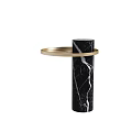 Elegant Black Marble Side Table Featuring Gold Circular Tray And Modern Design 3d model