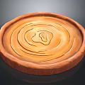 Round Wooden Tray With Intricate Spiral Patterns For Home Decorative Use