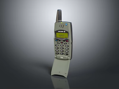 Nokia Vintage Flip Mobile Phone With Antenna Numeric Keypad And Gray Design 3d model