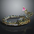 Modern snake python reptile cold-blooded animal 3d model