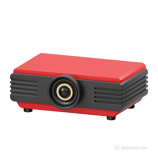 Smart Machine Red Projector With Modern Compact Design And Black Frame 3d model