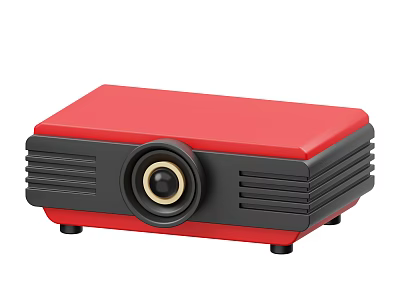 Smart Machine Red Projector With Modern Compact Design And Black Frame 3d model