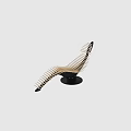 Unique Modern Single Chair With Wooden Slats And Black Circular Base Design