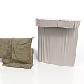 Household Living Supplies Including Foldable Green Canvas Bag And Beige Cloth Covered Cabinet