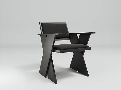 Black Modern Accent Chair with Sleek Cross Legs Design for Contemporary Living Room 3d model