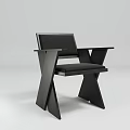 Black Modern Accent Chair with Sleek Cross Legs Design for Contemporary Living Room