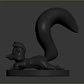 3D Character Sculpture With Reclining Figure And Large Creature Structure On Base 3d model