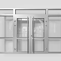 Modern Double Doors with Metal Frame and Clear Glass Panel Design 3d model