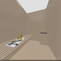 Modern SPA Sauna Interior With Wooden Slat Walls Bench Magazines Tea Cups And Tray