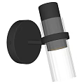 Modern Black Metal Wall Sconce With Clear Glass Shade And Soft Illumination