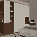 Modern Built in Wardrobe Interior Design With Wooden And White Panels In Bedroom