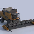 Yellow Agricultural Utility Combine Harvester With Large Cutting Header And Wheels