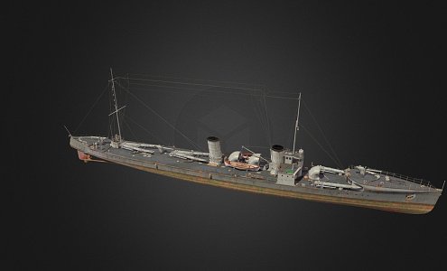 modern warship destroyer weapon ship cruiser ship 3d model