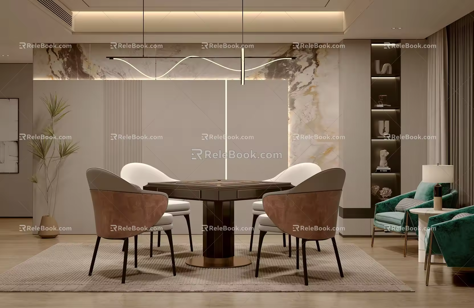 Modern Mahjong Room 3d model