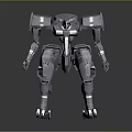 Game Movie Character Grey Armored Mechanical Robot With Standing Pose Design