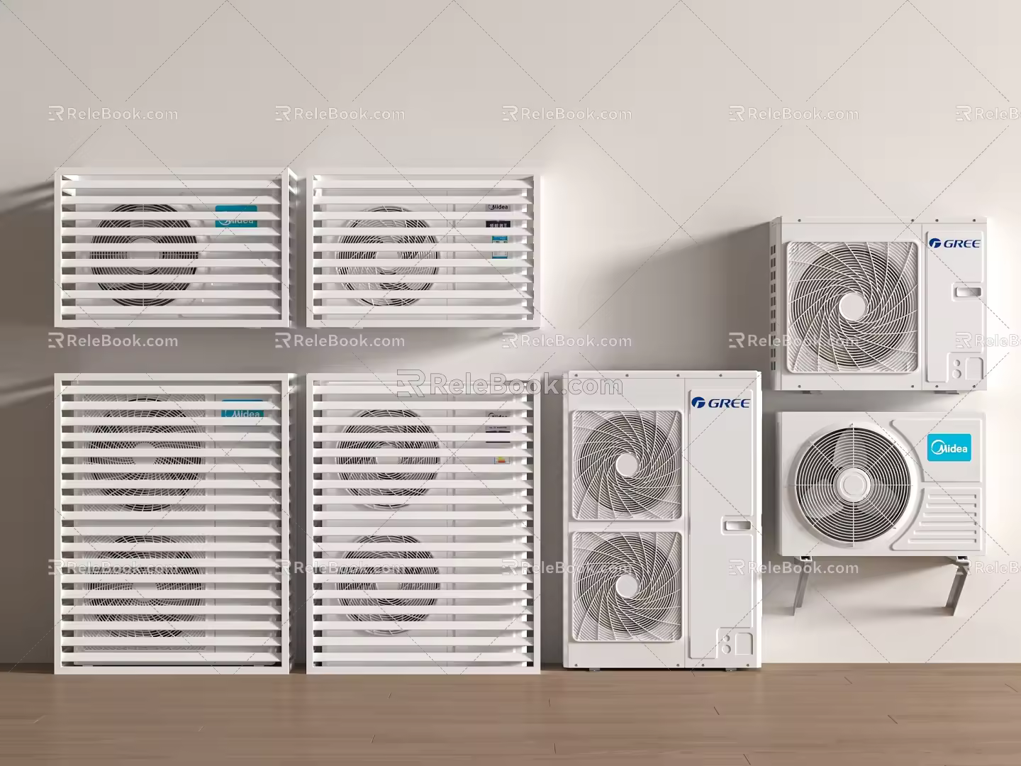 Air conditioning central modern external compressor 3d model