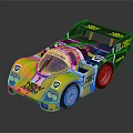 Yellow And Black Racing Car With Rear Wing New Men Logo Number 7 Stylish Design