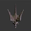 Fantasy Dragon Character 3D Model With Winged Body And Spiked Features
