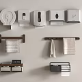 Bathroom Accessories Wall Mounted Toilet Paper Holder Soap Dispenser Tissue Box Towel Rack With Towels