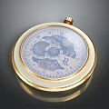 Golden Vintage Mechanical Pocket Watch With Transparent Dial And Gear Mechanism