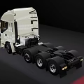 White IVECO Truck With Cab Multiple Wheels And Headlights On Dark Background 3d model