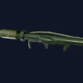 Olive Green Rocket Launcher With Scope And Shoulder Strap Military Weapon Design 3d model