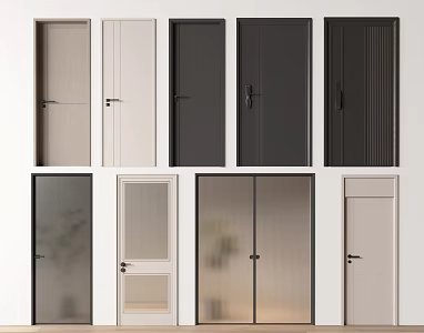 Door security door entrance door glass door sliding door toilet door 3d model