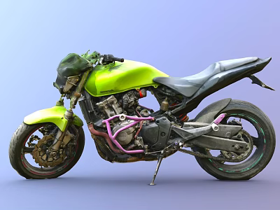 Sleek Green Sport Motorcycle With Black Leather Seat And Alloy Wheels Design 3d model