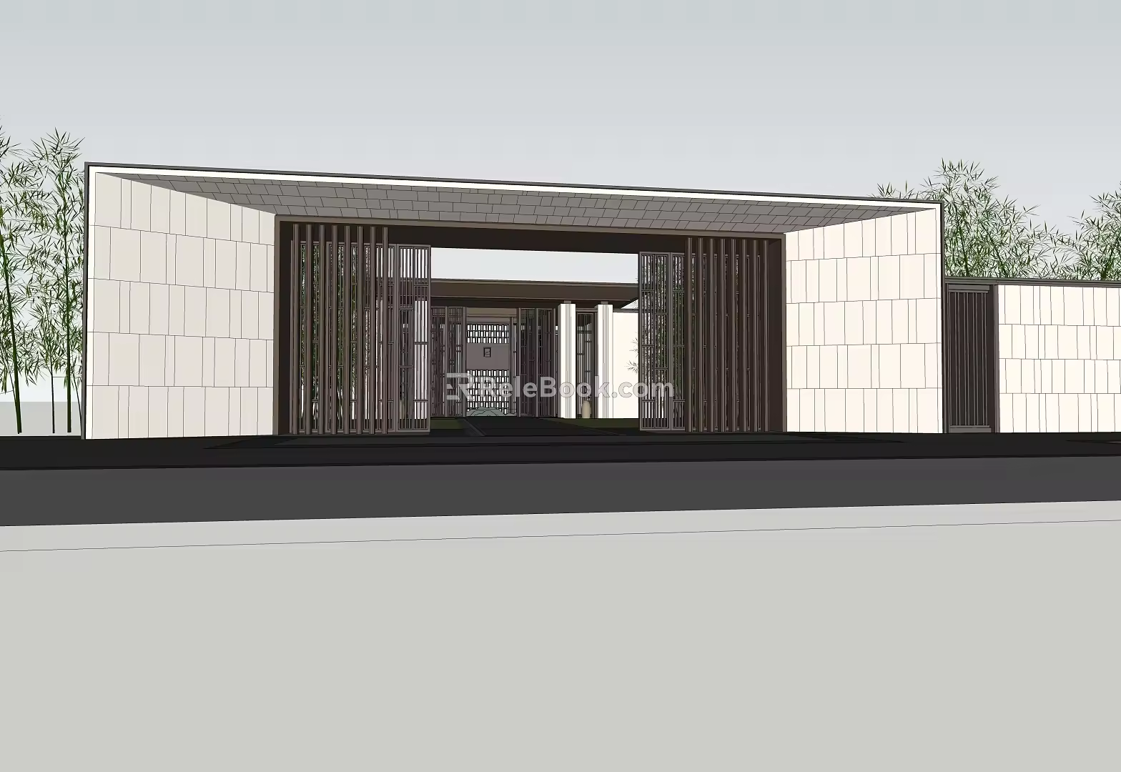 new chinese style gate 3d model