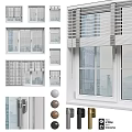 Modern Casement Window With Shutter Design And Multiple Hardware Options For City View 3d model