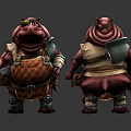Anthropomorphic Hippo Characters With Armor And Tools 3D Model Design