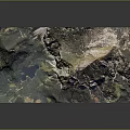 Detailed Natural Landscape 3D Model Featuring Mountain Lake And Green Vegetation