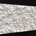 Decorative White Wavy Texture Panels Combined Wall Design Against Black Background 3d model