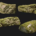 Lush Moss Covered Natural Stone Decorative Pieces for Outdoor Garden Landscaping