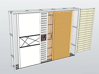 Modern Wardrobe Door 3d model