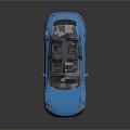 Audi Blue Electric Sports Car With Streamlined Design Black Wheels And Front Logo