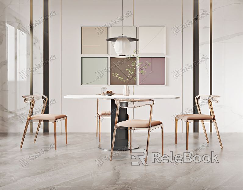 Modern Dining Table and Chair Combination Dining Table and Chair model