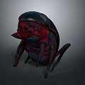 Detailed 3D Beetle Model with Red Black Exoskeleton and Blue Leg Features