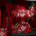 New Chinese Style Beautiful Chen Red Cloth Mantle Display Area 3d model